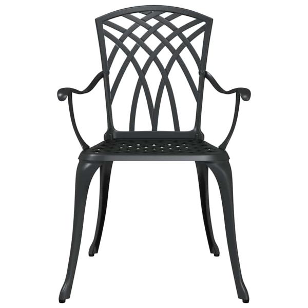 Gartentisch Set 5 pcs Schwarz Gussaluminium