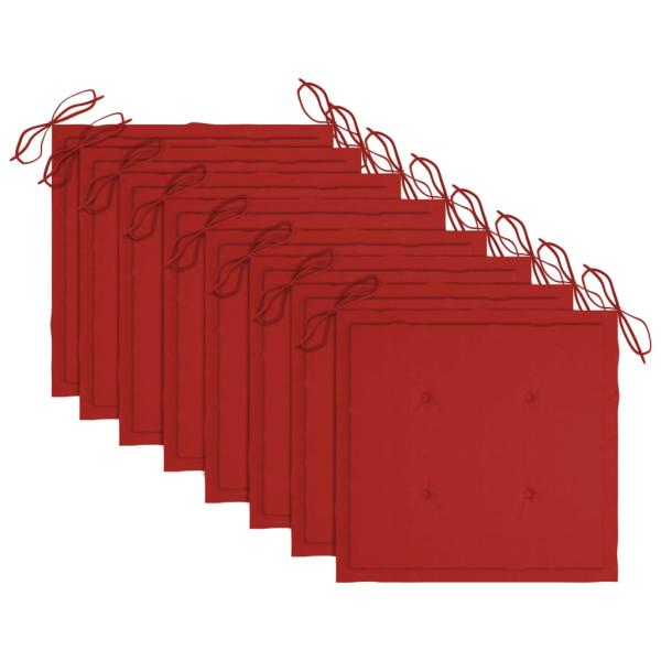 Stapelbare Gartenstühle mit Kissen 8 Stk. Massivholz Teak