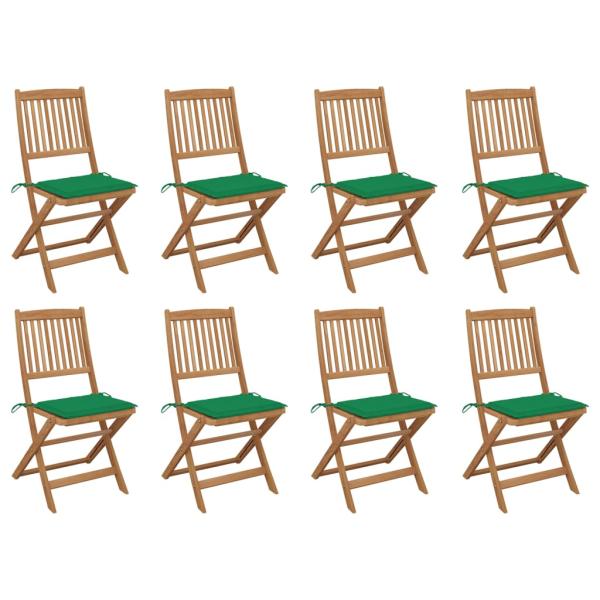 ARDEBO.de - Klappbare Gartenstühle mit Kissen 8 Stk. Massivholz Akazie