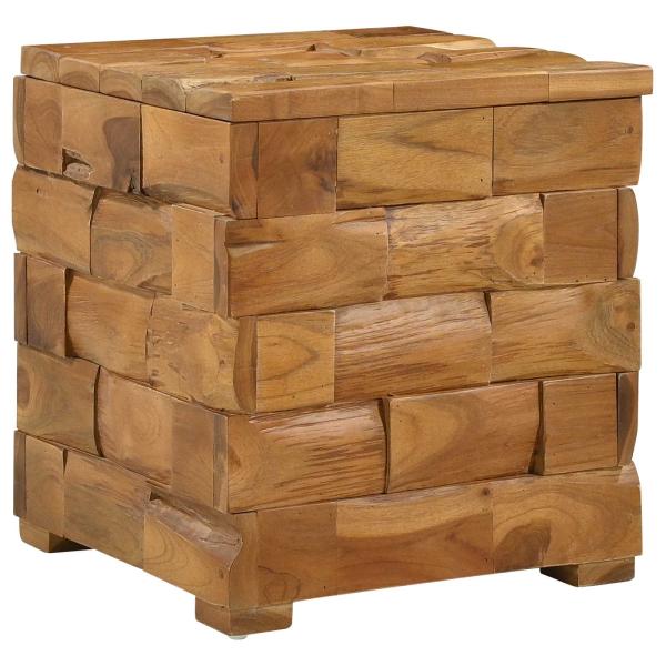 Aufbewahrungshocker Braun 40 x 40 x 45 cm Massives Teakholz