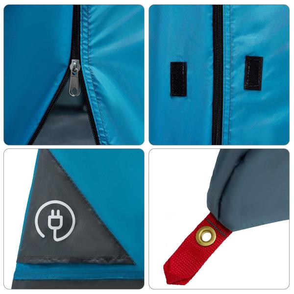 Camping-Zelt-Set mit Dach 2 pcs Blau Taffeta und Stoff