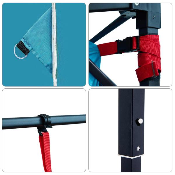Camping-Zelt-Set mit Dach 2 pcs Blau Taffeta und Stoff