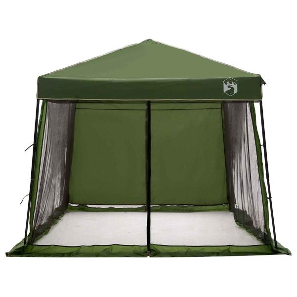 Camping-Zelt-Set mit Dach 2 pcs Grün Taffeta und Stoff