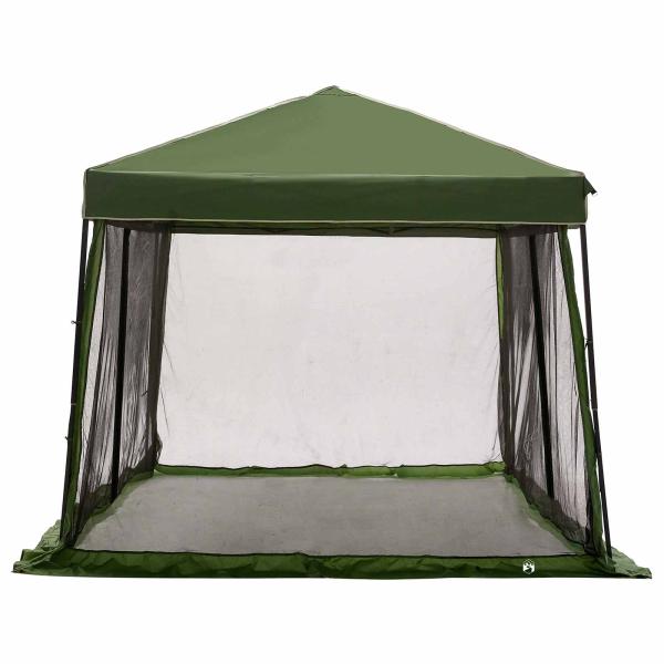 Camping-Zelt-Set mit Dach 2 pcs Grün Taffeta und Stoff