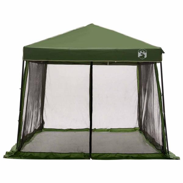 Camping-Zelt-Set mit Dach 2 pcs Grün Taffeta und Stoff
