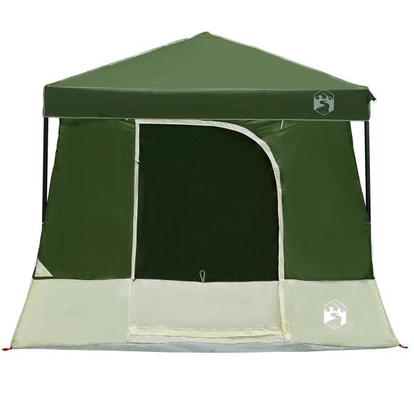 Camping-Zelt-Set mit Dach 2 pcs Grün Taffeta und Stoff