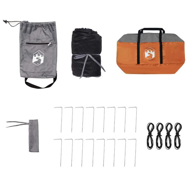 Camping-Zelt-Set 2 pcs Grau und Orange Taffeta und Stoff