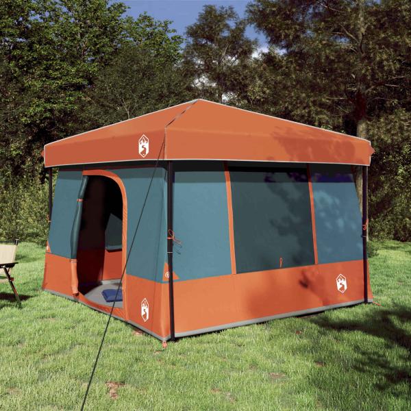 ARDEBO.de - Camping-Zelt-Set 2 pcs Grau und Orange Taffeta und Stoff