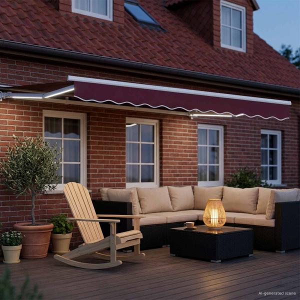 Manueller Markisenrahmen mit LEDs 3 x 2,5 m
