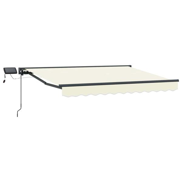 Manueller Markisenrahmen mit LEDs Creme und Anthrazit 2,5 x 2 m