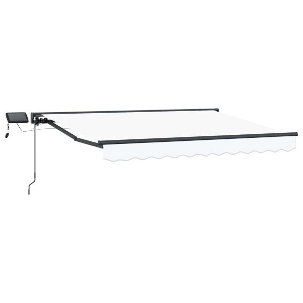 Manueller Markisenrahmen mit LEDs Weiß und Anthrazit 3 x 2,5 m
