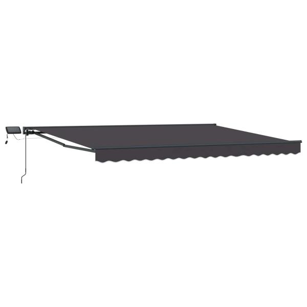 Manueller Markisenrahmen mit LEDs Anthrazit 5 x 3 m