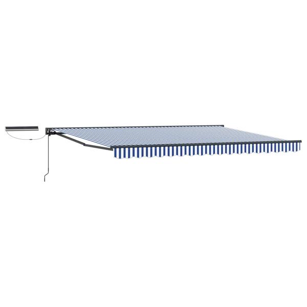 Elektrische ausziehbare Markise Blau, Weiß, Anthrazit 4 x 3 m