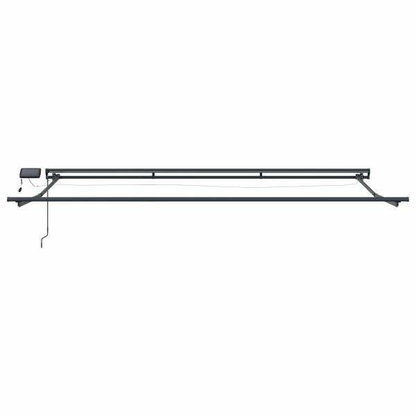 Manueller Markisenrahmen mit LEDs Anthrazit 4 x 2 m Aluminium