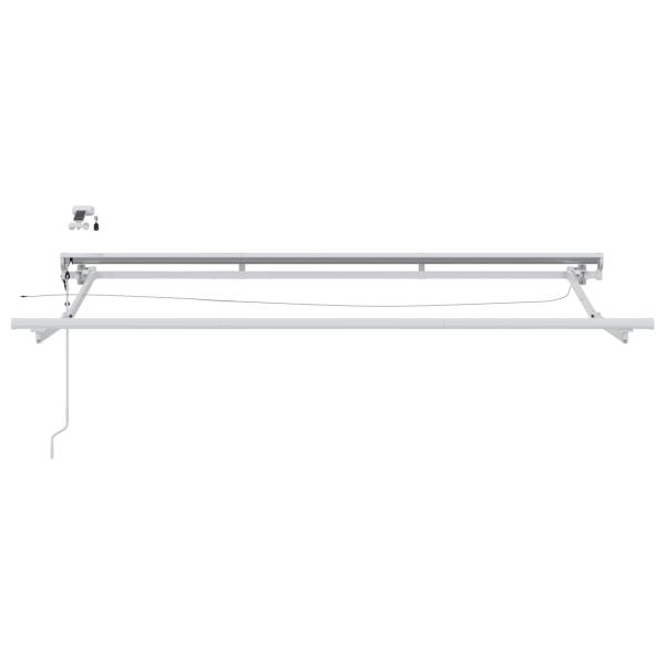 Elektrische Markisenrahmen mit LEDs Weiß 3,5 x 2 m Aluminium