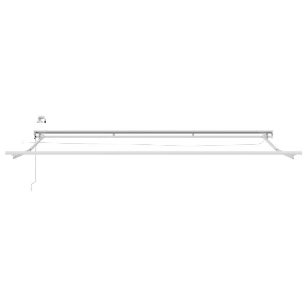 Elektrische Markisenrahmen mit LEDs Weiß 4 × 3,5 m Aluminium
