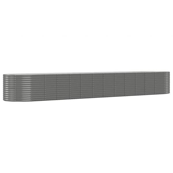 Hochbeet Grau 554x100x68 cm Pulverbeschichteter Stahl