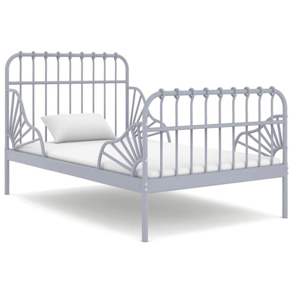 ARDEBO.de - Ausziehbett Grau Metall 80x130/200 cm