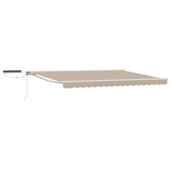 Elektrische ausziehbare Markise Beige und Weiß 4 x 3 m