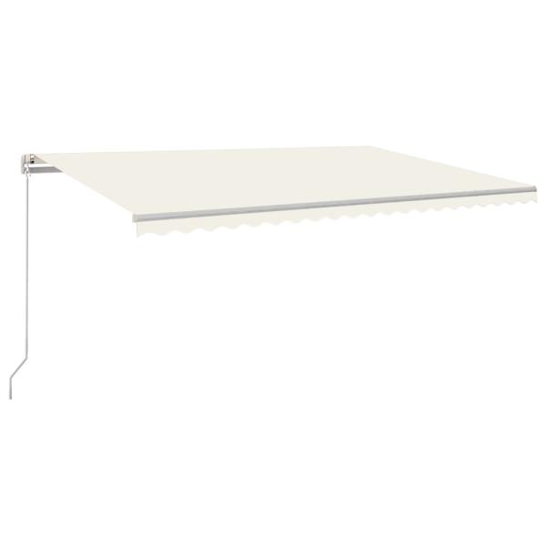 Markise Manuell Einziehbar mit LED 500x350 cm Creme