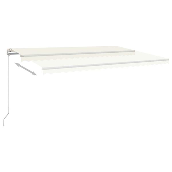 Markise Manuell Einziehbar mit LED 500x350 cm Creme