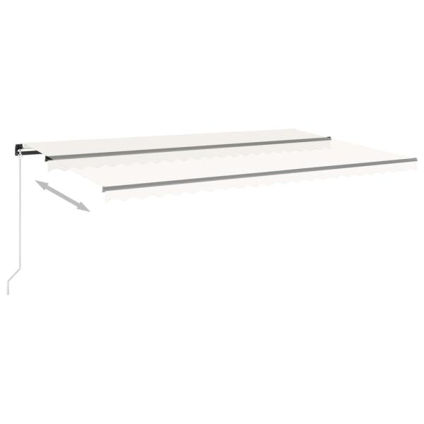Markise Manuell Einziehbar mit LED 500x350 cm Creme