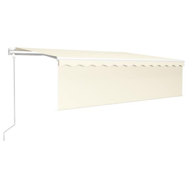 Markise Automatisch Einziehbar mit Volant 5x3 m Creme