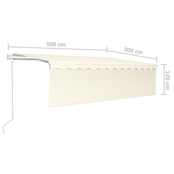 Markise Automatisch mit Rollo LED Windsensor 5x3 m Creme
