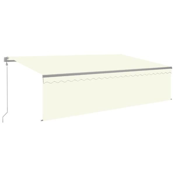 Markise Automatisch Einziehbar mit Volant 5x3 m Creme