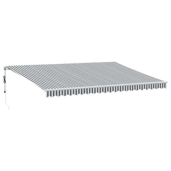 Markise Automatisch Anthrazit & Weiß 500x350 cm