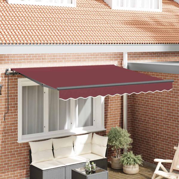 ARDEBO.de - Ausziehbare Markise Bordeauxrot 250 x 200 cm Stoff