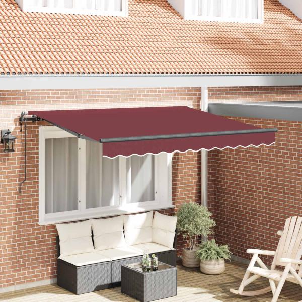 ARDEBO.de - Ausziehbare Markise Bordeauxrot 250 x 200 cm Stoff