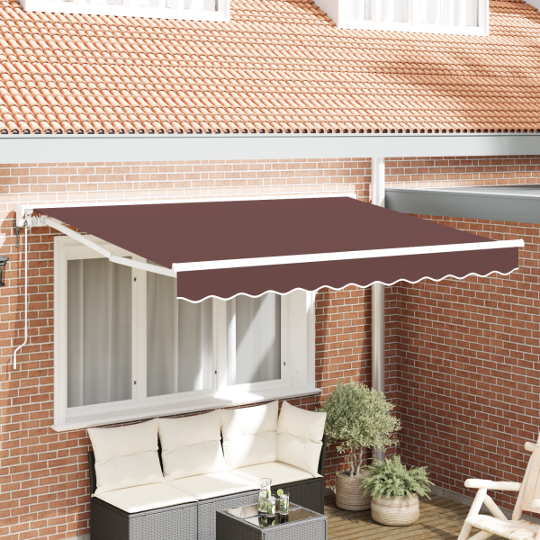 Markisenrahmen Braun 250 x 200 cm Polyester mit PU-Beschichtung