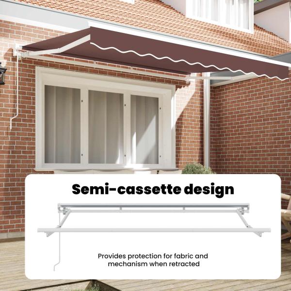 Markisenrahmen Braun 300 x 200 cm Polyester mit PU-Beschichtung