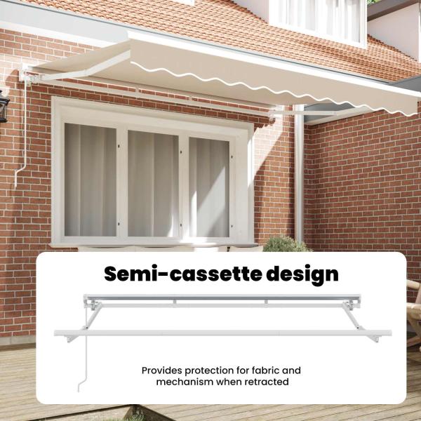 Markisenrahmen Beige 300 x 200 cm Polyester mit PU-Beschichtung