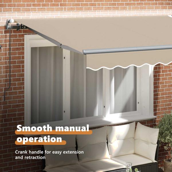 Einziehbare Markise Beige 300 x 200 cm Stoff