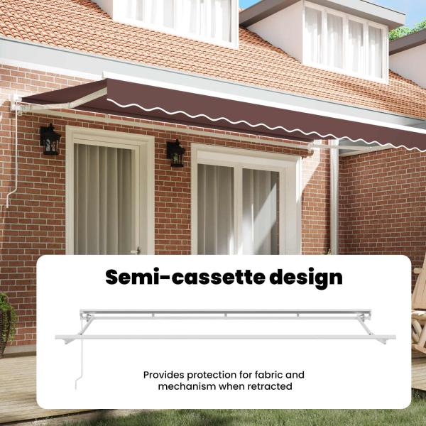 Markisenrahmen Braun 400 x 200 cm Polyester mit PU-Beschichtung