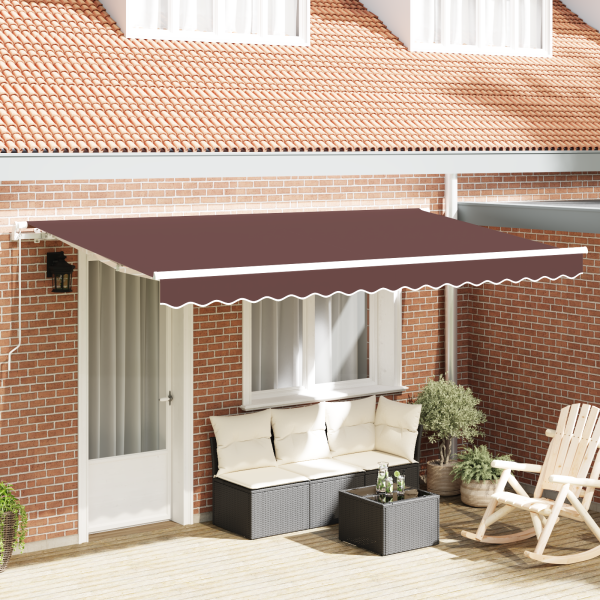 Einziehbare Markise Braun 400 x 200 cm Stoff