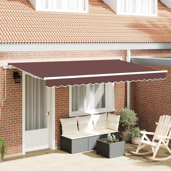 Einziehbare Markise Braun 400 x 200 cm Stoff