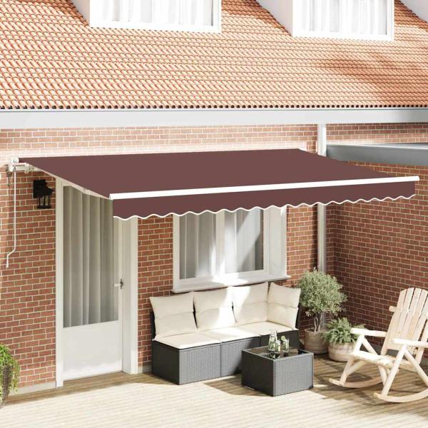 ARDEBO.de - Einziehbare Markise Braun 400 x 200 cm Stoff