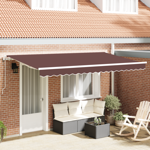 Einziehbare Markise Braun 400 x 200 cm Stoff