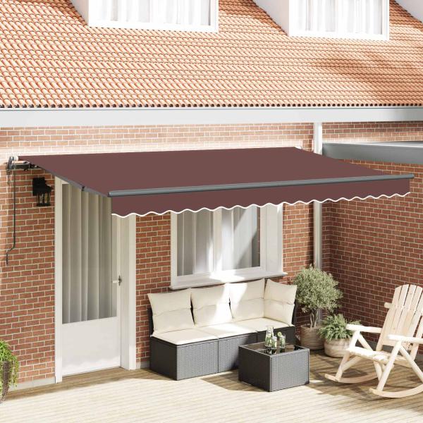 ARDEBO.de - Einziehbare Markise Braun 400 x 200 cm Stoff