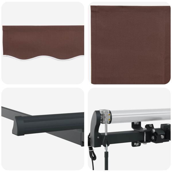 Einziehbare Markise Braun 400 x 200 cm Stoff
