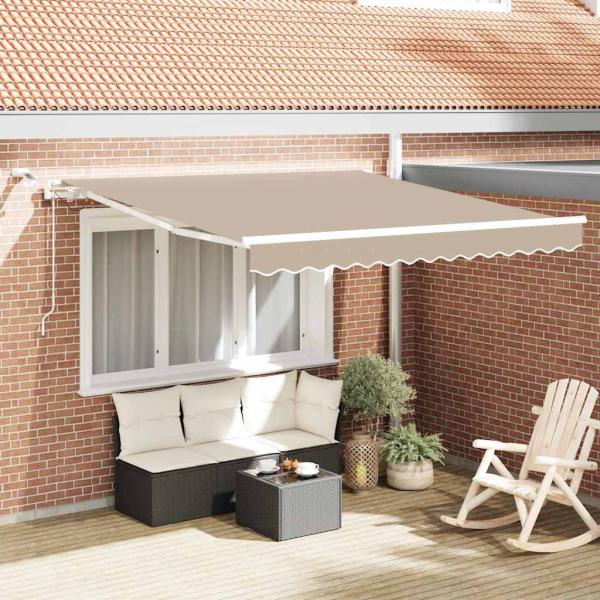 ARDEBO.de - Ausziehbare Markise Beige 300 x 250 cm Polyester