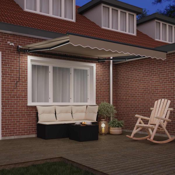 Ausziehbare Markise Beige 300 x 250 cm Polyester