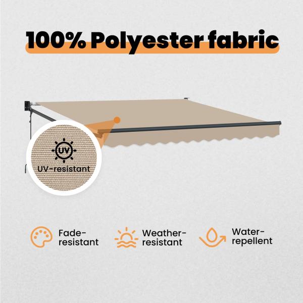 Markise Beige 300 x 250 x 165 cm Polyester