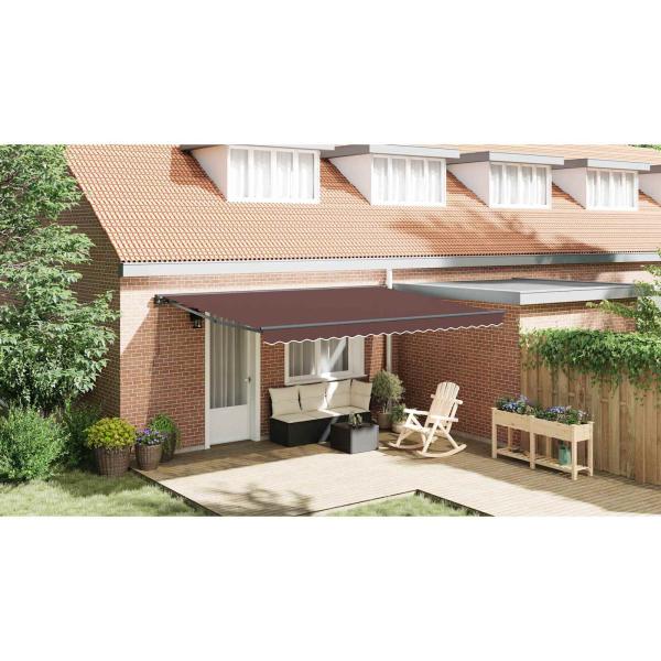 Markisenrahmen Braun 450 x 300 cm Polyester mit PU-Beschichtung