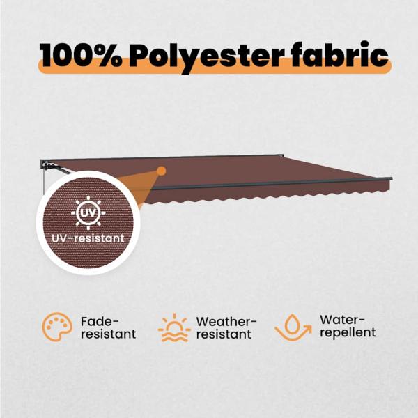 Markisenrahmen Braun 450 x 300 cm Polyester mit PU-Beschichtung