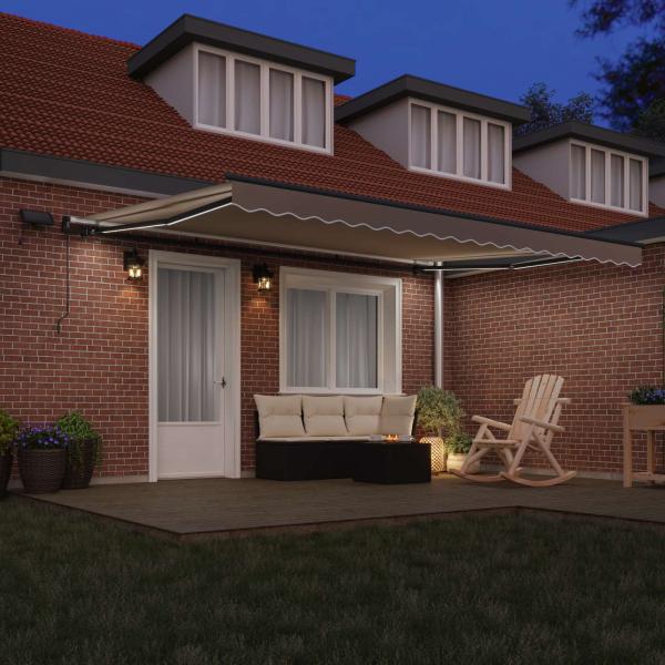 Einziehbare Markise Beige 450 x 300 cm Stoff