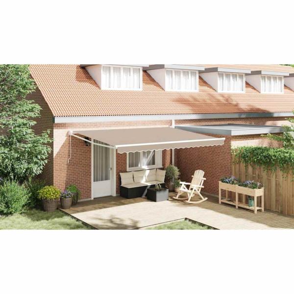 Markise Beige 450 x 300 x 165 cm Polyester und Metall